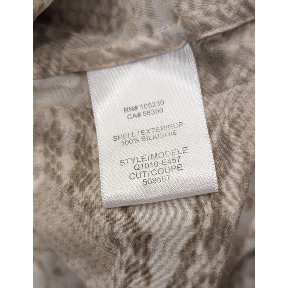 Equipment Colleen 100% Silk Nude Python Blouse Si… - image 5